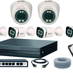 ADS VISION 5mp IP 2DOME 4 BULLET COLOR VIEW 24/7 WITH MIC Camera Full Set With 2TB HDD Security Camera-picture-0