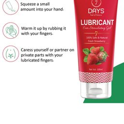 7 DAYS Set Of 4 Lubricant Cum Stimulating Gel - Strawberry - 100ml Each image 3