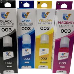uv infotech EP 003 Refill Ink Compatible In EP L3116 L3150 L3151 L3152 L3156 L5190 (65 ML) Black + Tri Color Combo Pack Ink Bottle-image-0
