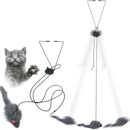 Hanging Interactive Cat Teaser Toys Elastic Rope Hanging for Indoor Activities Polyester Plush Toy, Fetch Toy For Cat-12
