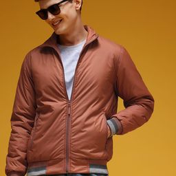 HERE&NOW Mock Collar Regular Fit Bomber Jacket-picture-39