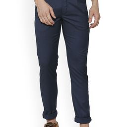 Van Heusen Sport Men Navy Blue Slim Fit Solid Chinos-image-55