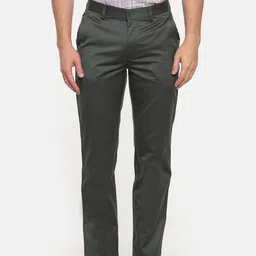 Peter England Men Grey Slim Fit Solid Formal Trousers-picture-30