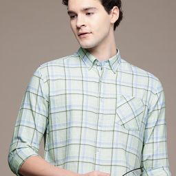 French Connection Opaque Checked Pure Cotton Casual Shirt-image-70