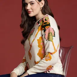 all about you Round Neck Acrylic Pullover-image-27
