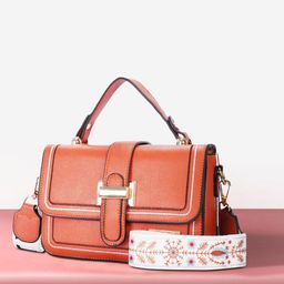 Luvoksi Orange PU Structured Satchel-20