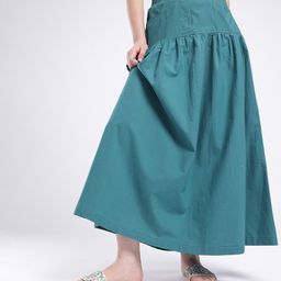 glitchez Women Gathered A-Line Maxi Skirt-image-12
