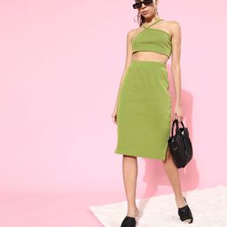 STREET 9 Women Gorgeous Green Solid Co-Ord Set-image-63