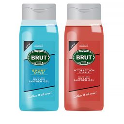 BRUT Set of 2 All-In-One Hair & Body Shower Gel - Sport Style & Attraction Totale-7