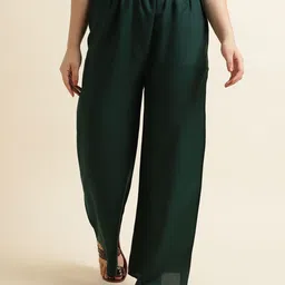 Fabclub Women Solid Wide Leg Palazzos-picture-38