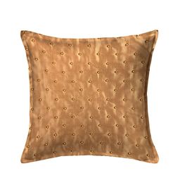 HOUZZCODE Brown Set of 2 Solid Square Cushion Covers image 2