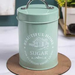 market 99 Green Mild Steel 850ml Sugar Storage Jar-picture-14