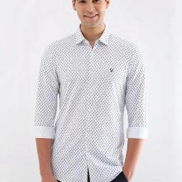 Allen Solly White Slim Fit Printed Shirt-image-20