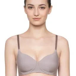 Triumph Brown Non Wired Padded T-Shirt Bra-image-23