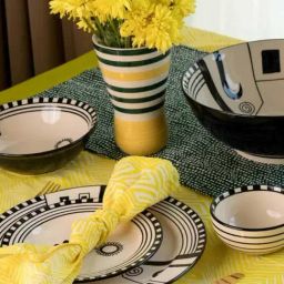 Mombaye City Hand Painted Ceramic Katori - Set Of 4-29