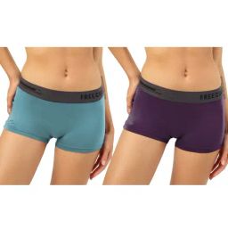 Freecultr Blue & Purple Plain Boy-Shorts Panties - Pack Of 2-image-33