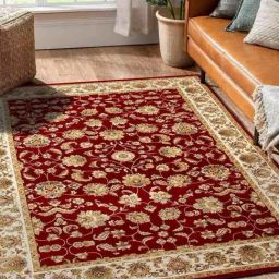 Obsessions Red & Cream Anti-Static Classical Machine Made Carpet - Medium-17