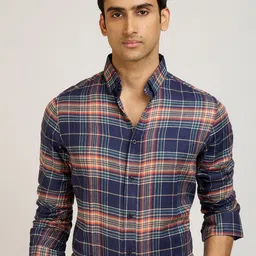 PB & J Men Tartan Checked Regular Fit Casual Shirt-image-24