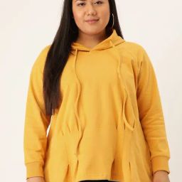theRebelinme Yellow Fleece Solid Full Sleeves Sweatshirts-picture-38