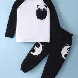 Nite Flite Boys Black Cotton Printed Night Suits-image-60