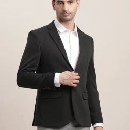 Turtle Black Relaxed Fit Blazer-image-8