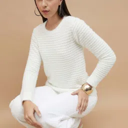 Code by Lifestyle White Self Pattern Pullover image 4