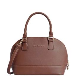 Lino Perros Core Brown Textured Medium Handbag-image-67