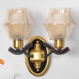 Kapoor E Illuminations Mysville Golden Metal Dual Shade Wall Light - Set of 1-image-74
