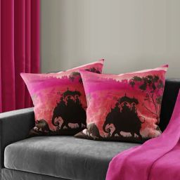 Bianca Ruyal Red & Black Microfibre Medium Cushion Cover - Set of 2-image-87