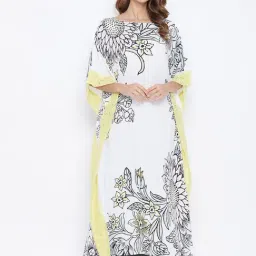 The Kaftan Company White Printed Kaftan Dress-picture-15