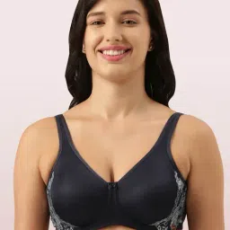 Enamor Navy Under Wired Non Padded Full Coverage Bra-picture-0