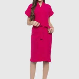 Secret Wish Red Solid Sleepwear Robes-picture-23
