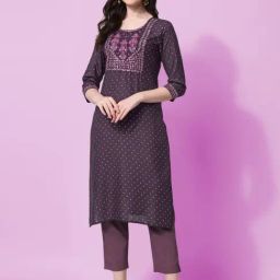 MIRCHI FASHION Purple Embellished Straight Kurta-image-52