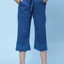 BIBA Girls Blue Cotton Capris-image-87