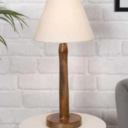 Homesake 'Modern' White & Brown Wood Table Lamp with Base - Set of 1-36
