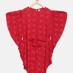Kiddopanti Kids Red Printed Dress-image-13