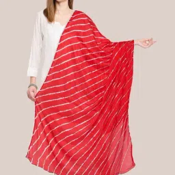Dupatta Bazaar Red Striped Dupatta-image-51