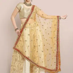 Dupatta Bazaar Gold Zari Work Dupatta-image-95