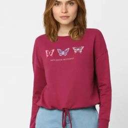 Vero Moda Maroon Printed Sweatshirt-image-25