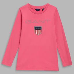 GANT Pink Logo Print Full Sleeves T-Shirt-image-32