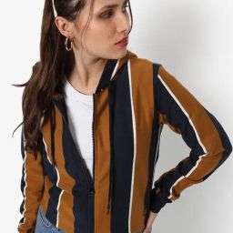 Campus Sutra Brown & Navy Cotton Striped Sweatshirt-image-55