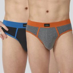 Peter England Grey & Black Briefs - Pack of 2-image-75