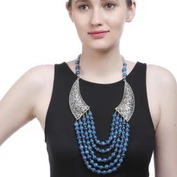 Imli Street Blue & Silver Necklace-image-69