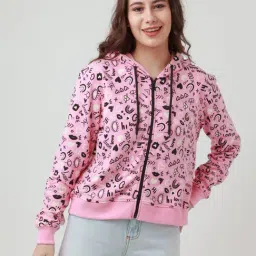 Zink London Pink Graphic Print Hoodie-image-71