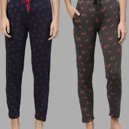 Kryptic Dark Grey & Blue Printed Pyjamas - Pack of 2-16