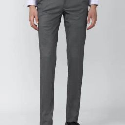 Van Heusen Grey Super Slim Fit Self Pattern Trousers-image-58