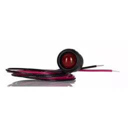 RS PRO Red Panel Mount Indicator 12V DC, Mounting Hole Size 14 mm, Termination Type Lead Wires, Model No 209119-7