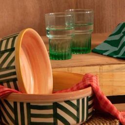 Arakta Hand Painted Ceramic Straight Serving Bowl-33