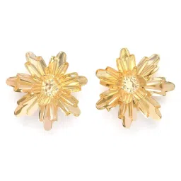 Karatcart Gold Plated Floral Design Stud Earrings image 4