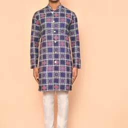 Arihant Rai Sinha Men Printed Regular Pure Cotton Kurta with Churidar-image-14